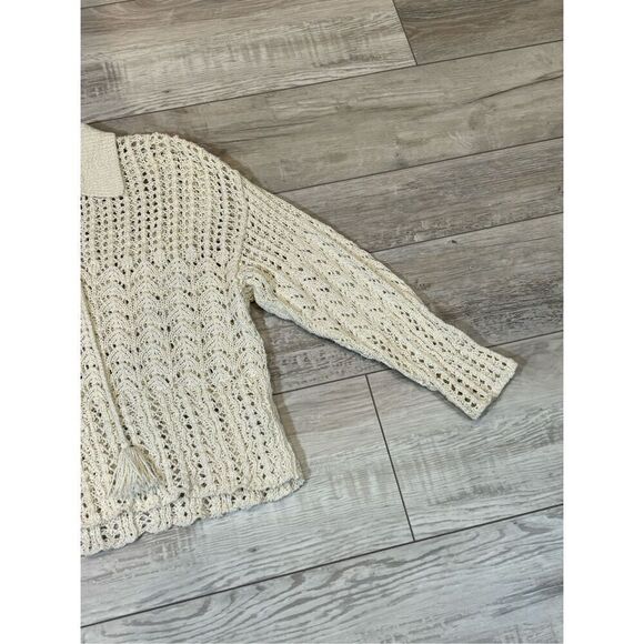 American Eagle cream BoHo sweater size M - Picture 5 of 9